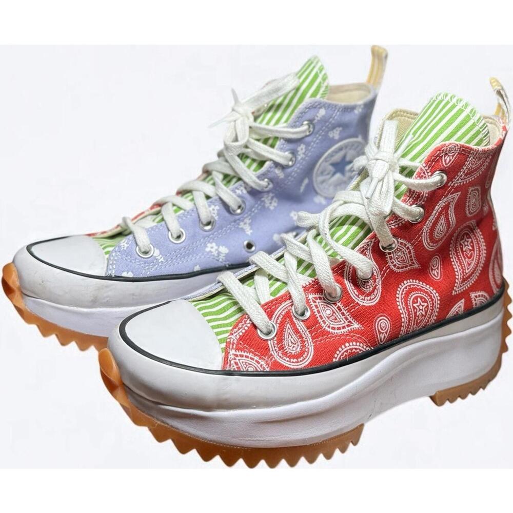 Converse Run Star Hike Floral Paisley Platform Sneakers Women’s Sz 8 - AC03296C